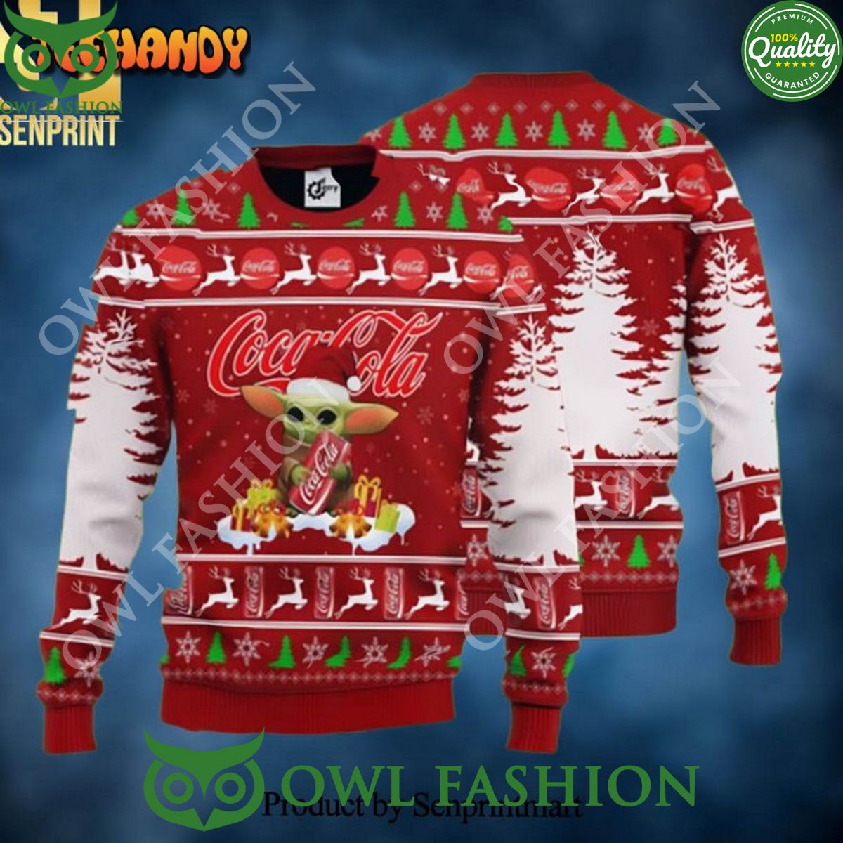 Baby Yoda Hug Coca Cola 3D Printed Ugly Christmas Sweater Jumper Trending