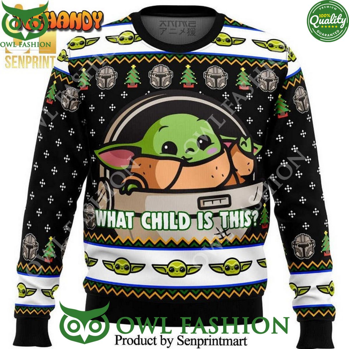 Baby Yoda What Child Is This Mandalorian Star Wars Sweater Jumper Trending
