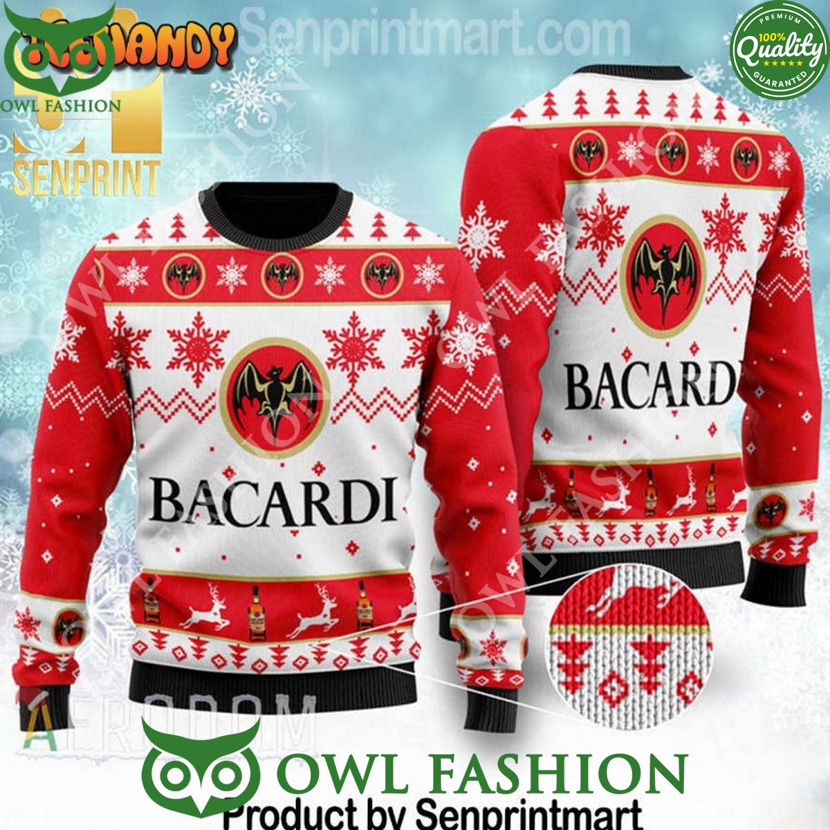 Bacardi Vacation Time Christmas Wool Sweater
