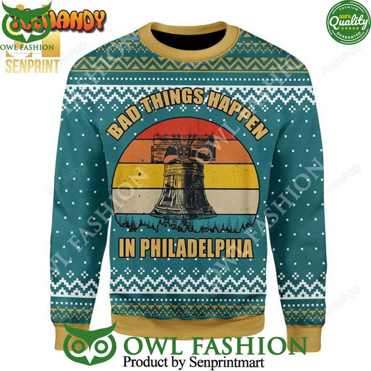 Bad Things Happen In Philadelphia Knitted Ugly Sweater