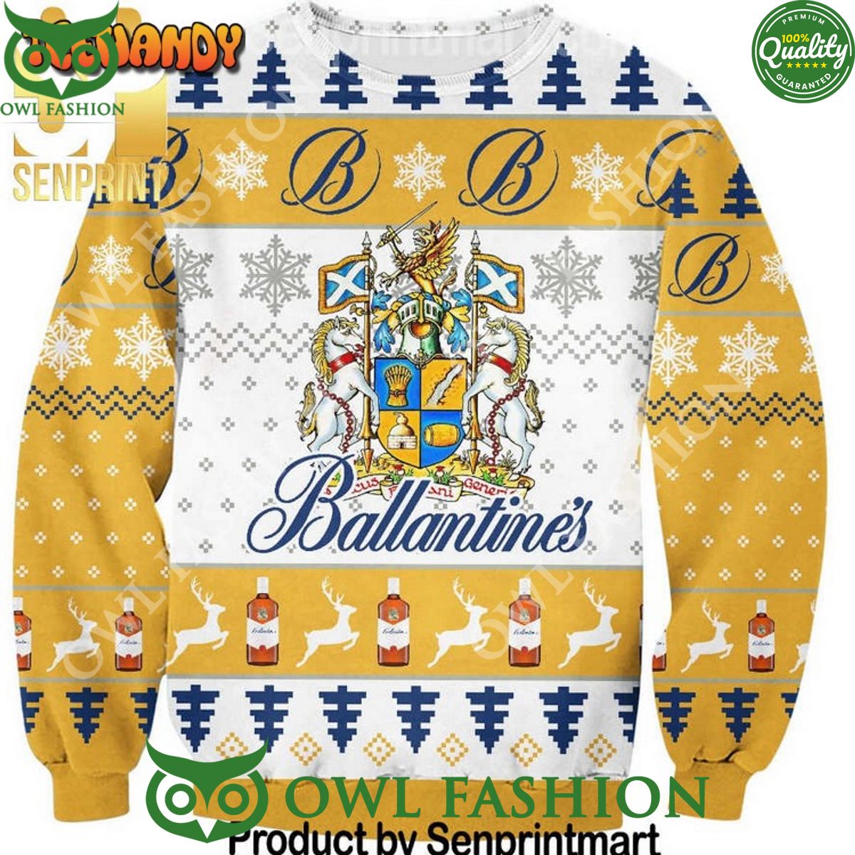 Ballantine's Gift Ideas Pattern Ugly Wool Sweater