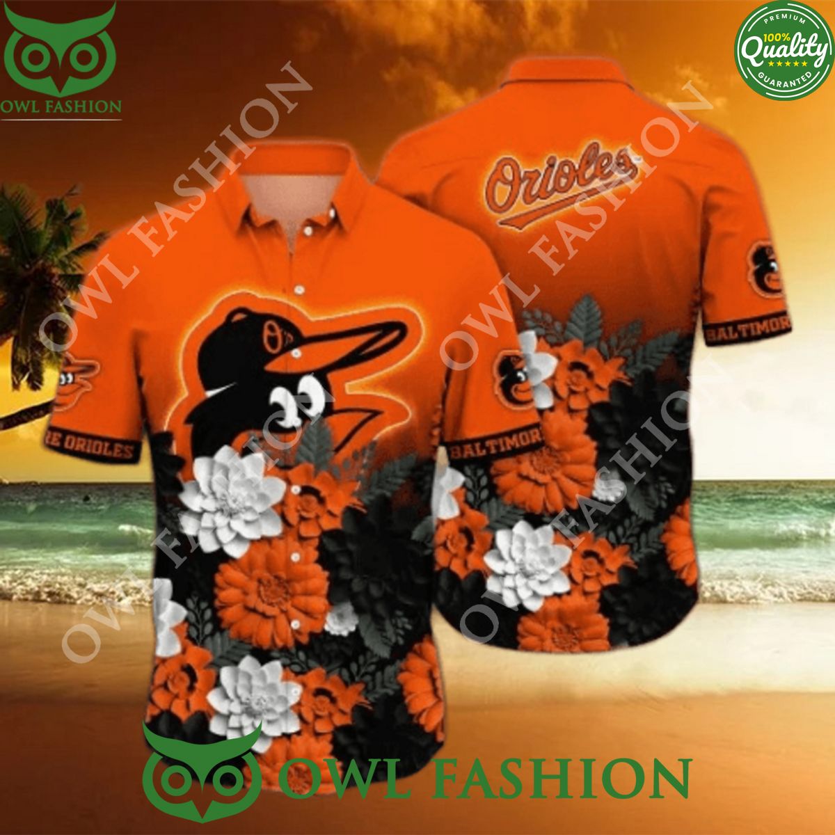 Baltimore Orioles MLB Flower Beach Vibe Premium Hawaiian Shirt