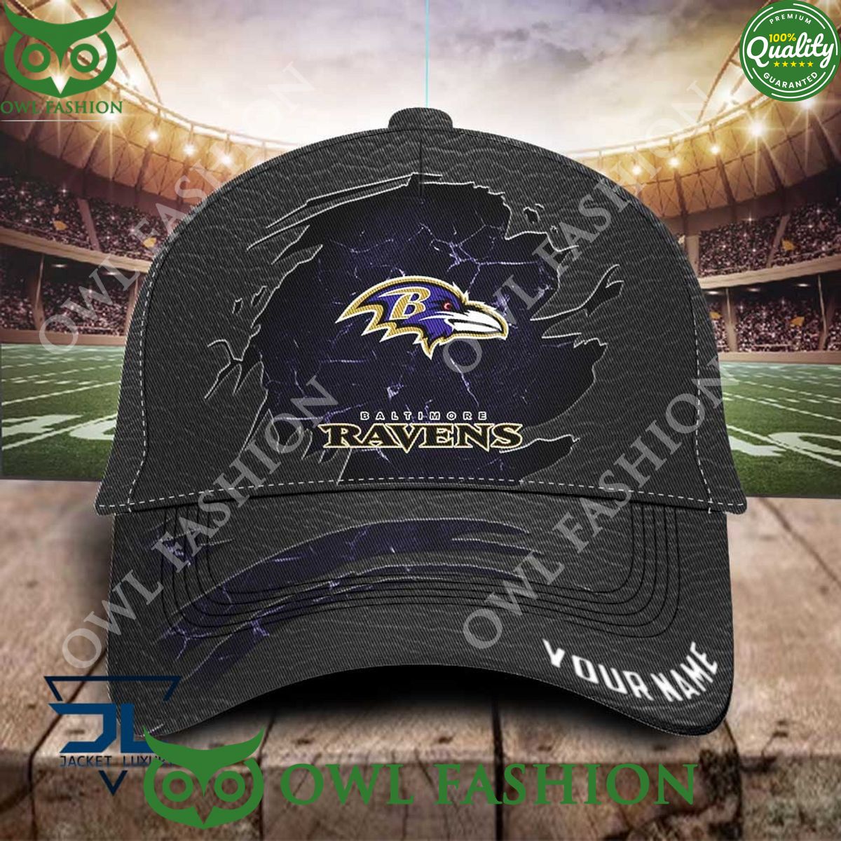 Baltimore Ravens Lightning Tear Customized Printed Classic Cap