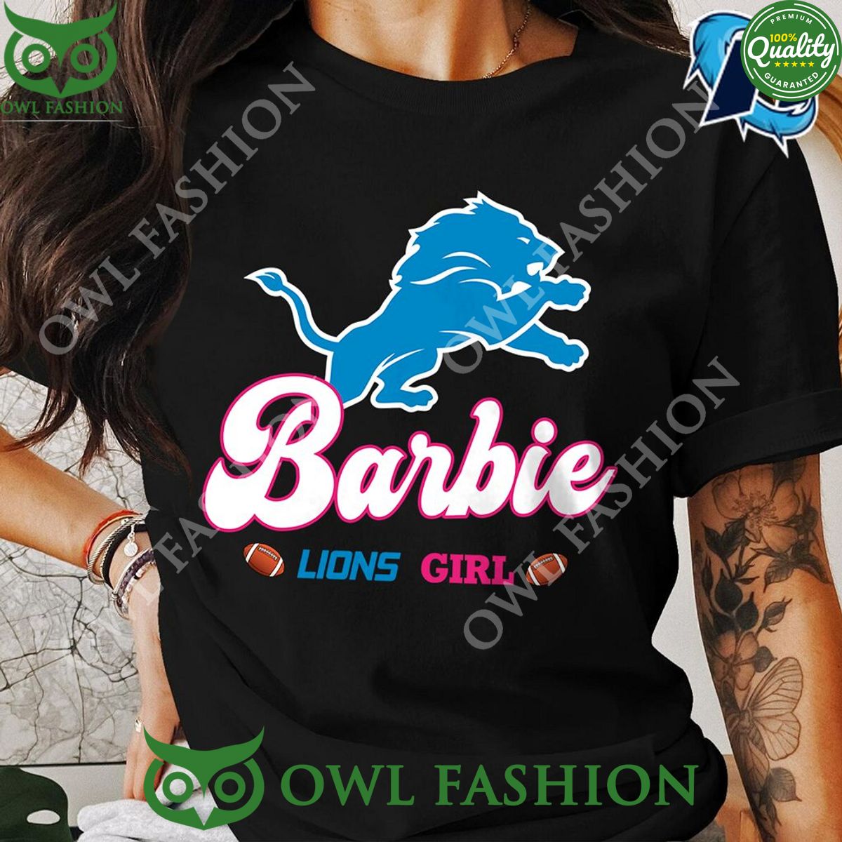 Barbie Lions Girl Sports Nfl Detroit 2024 t Shirt