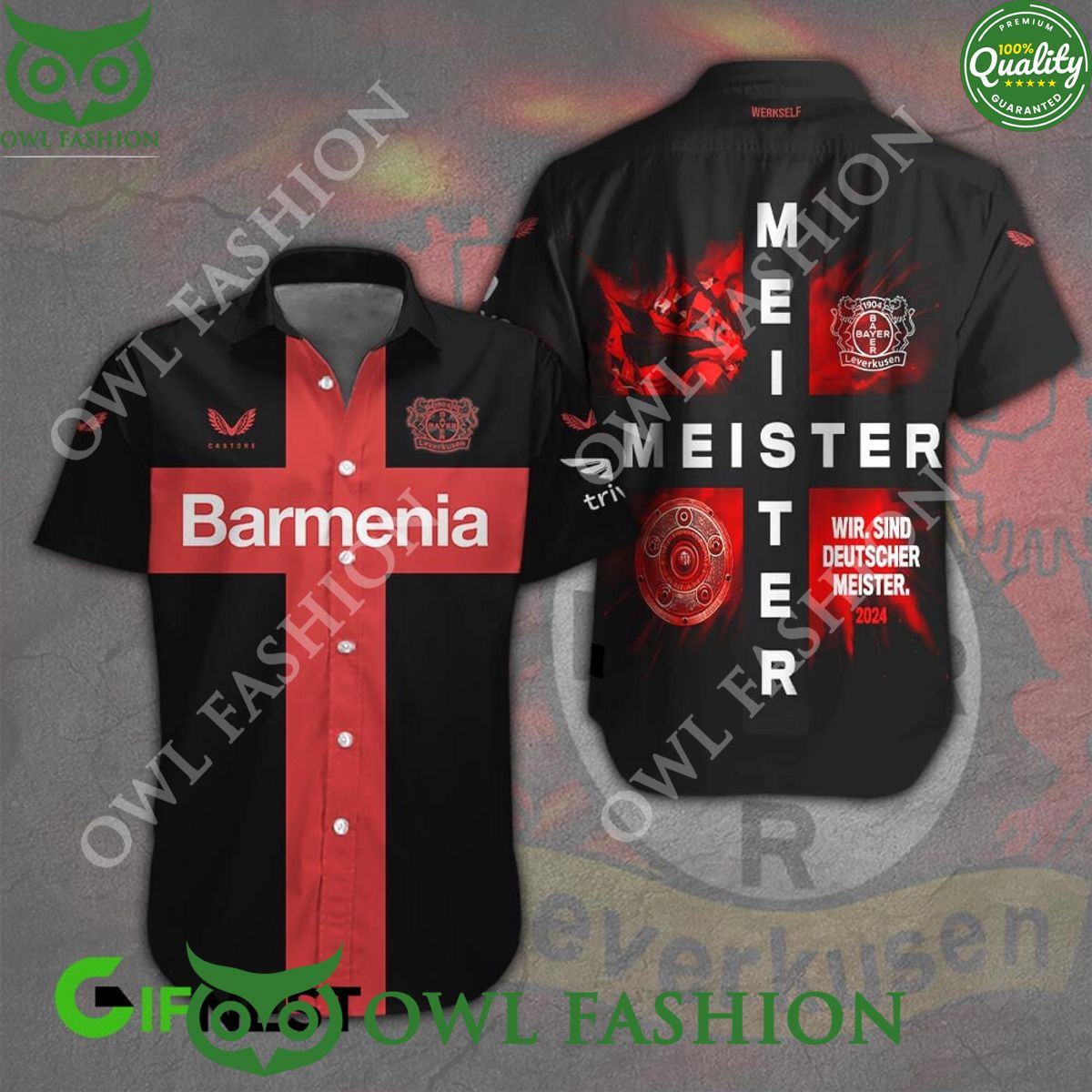 Barmenia Deutscher Meister 2024 Bayer Leverkusen hawaiian shirt