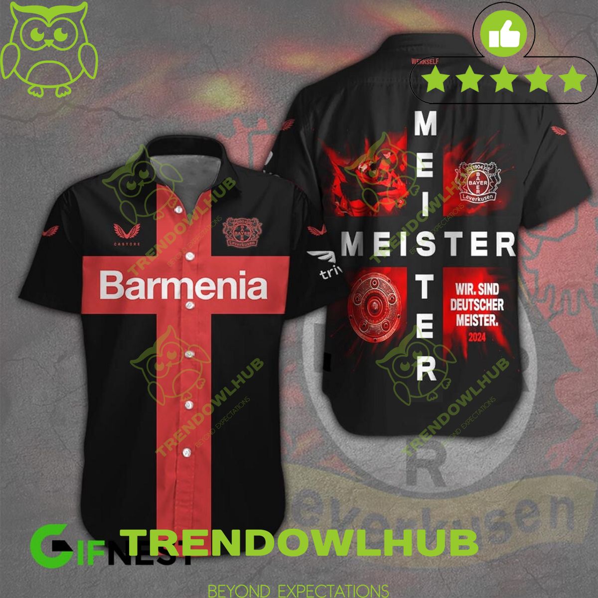 Barmenia Deutscher Meister 2024 Bayer Leverkusen hawaiian shirt