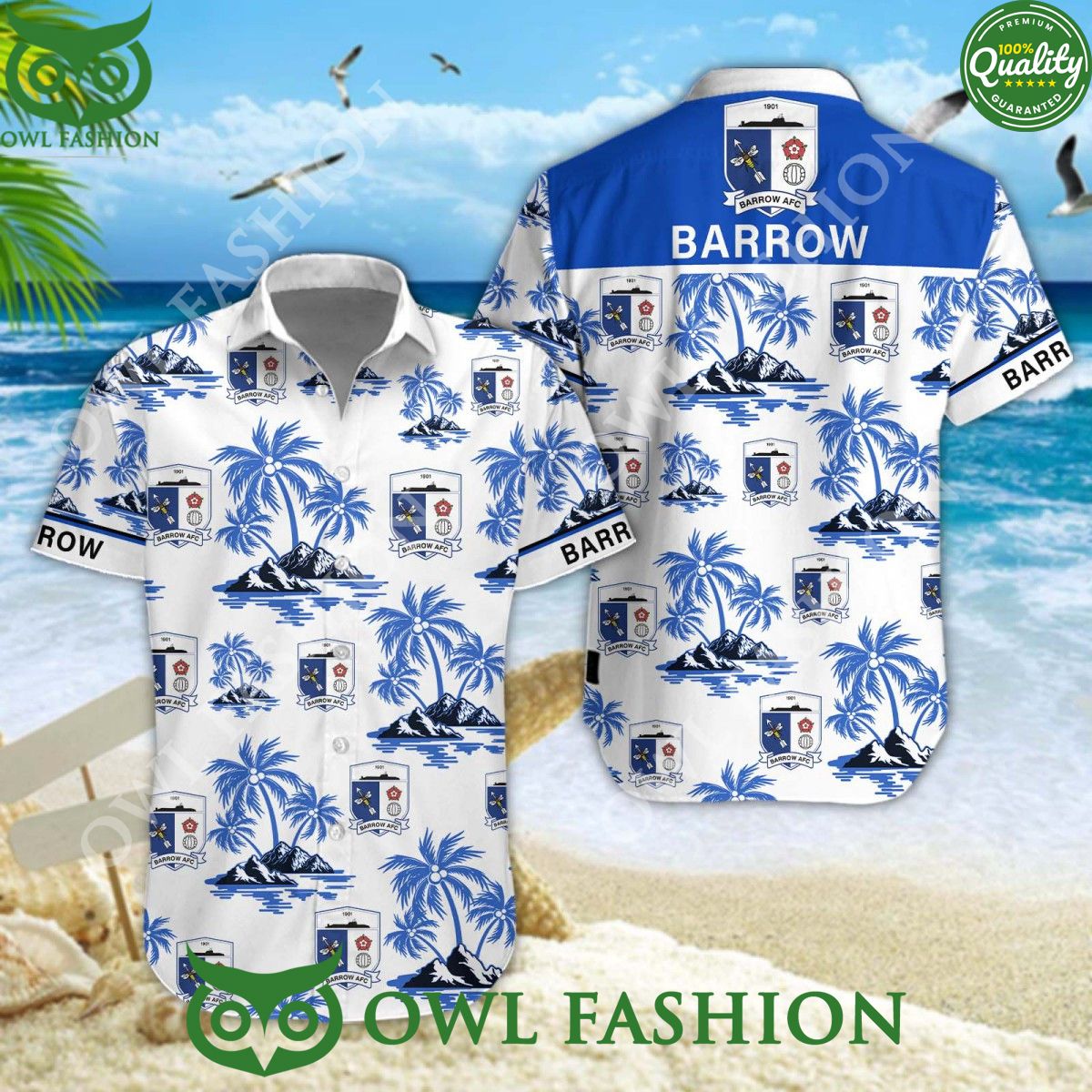 Barrow AFC Football Club Island hawaiian shirt