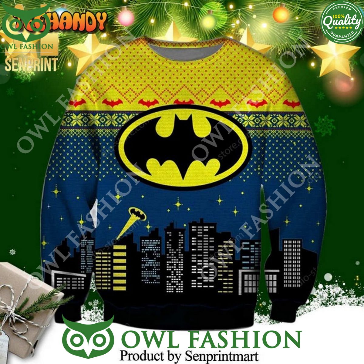 Batman Bruce Logo Ugly Christmas Sweater Jumper Trending