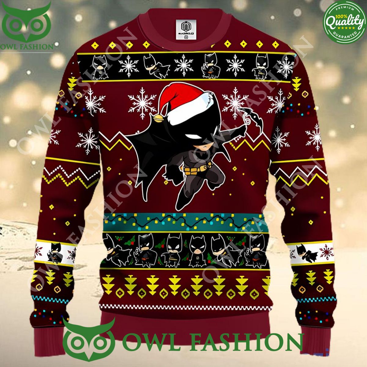Batman Limited 2023 Ugly Christmas Sweater Jumper Red Brown
