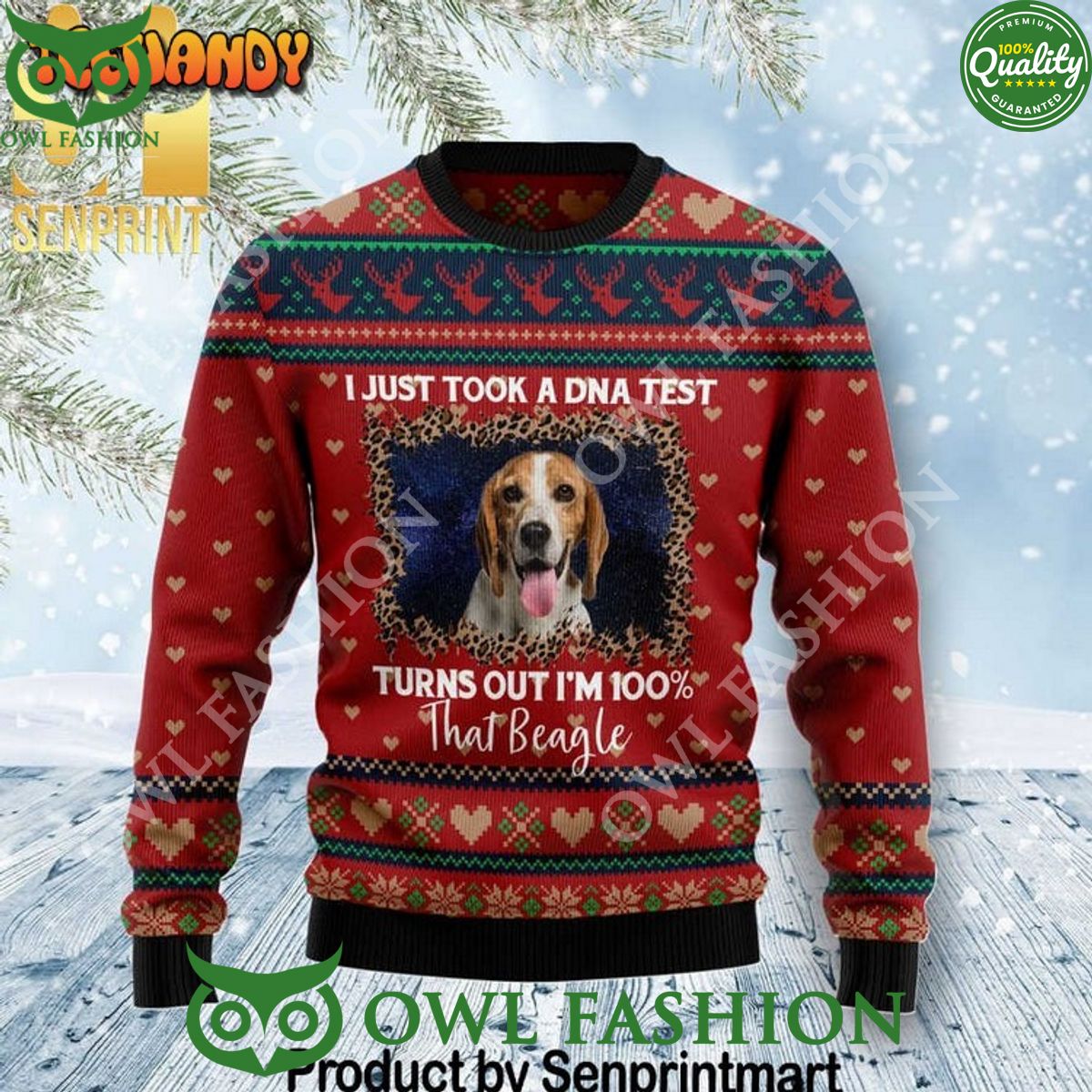 Beagle Dog Xmas Holiday Time Christmas Knitting Sweater