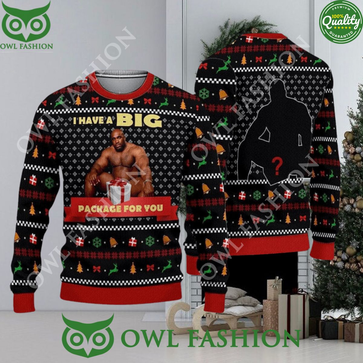 Big Package Barry Wood Meme Ugly Christmas Sweater Jumper