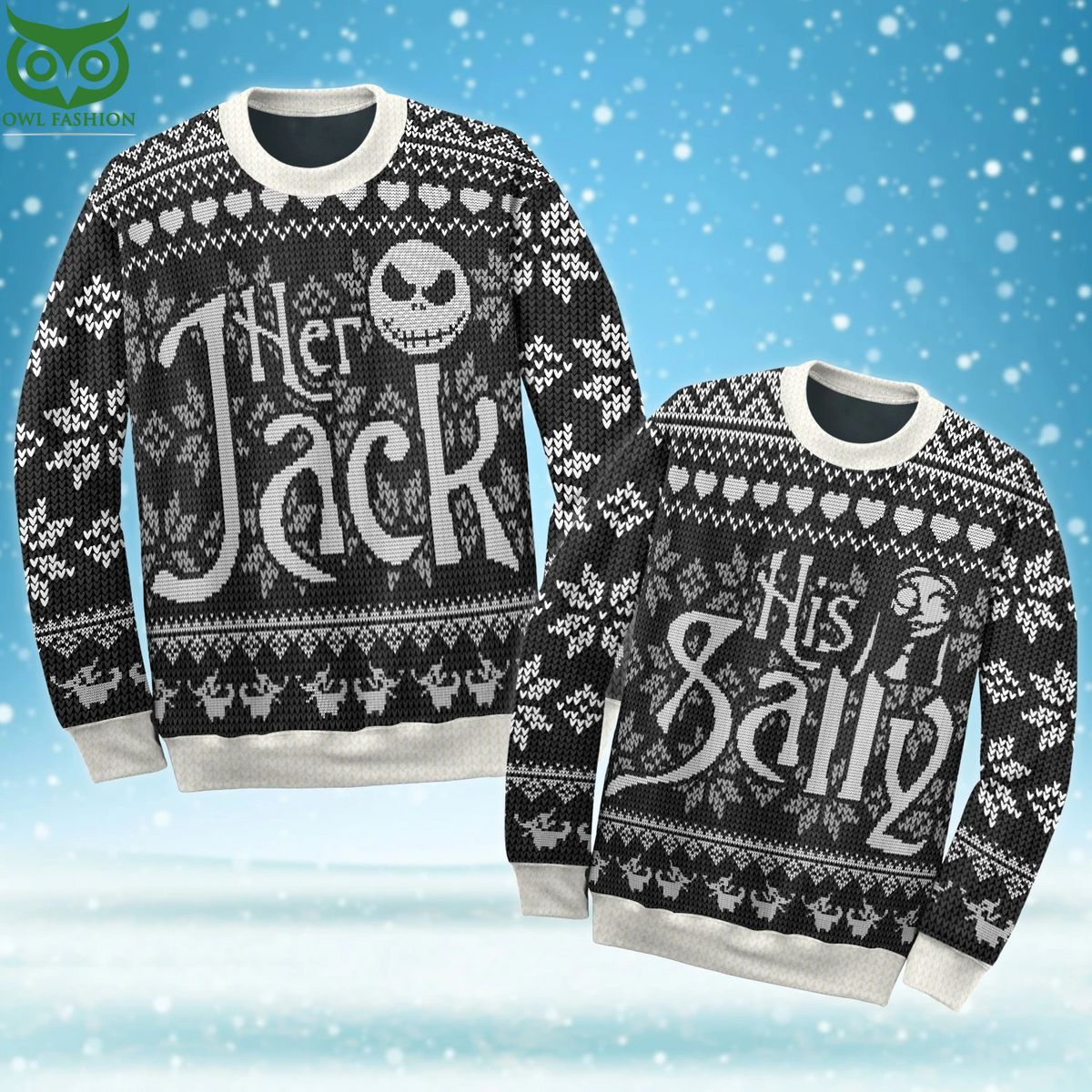 Black And White Kinitted Jack Skellington Christmas Ugly Sweater Jumper