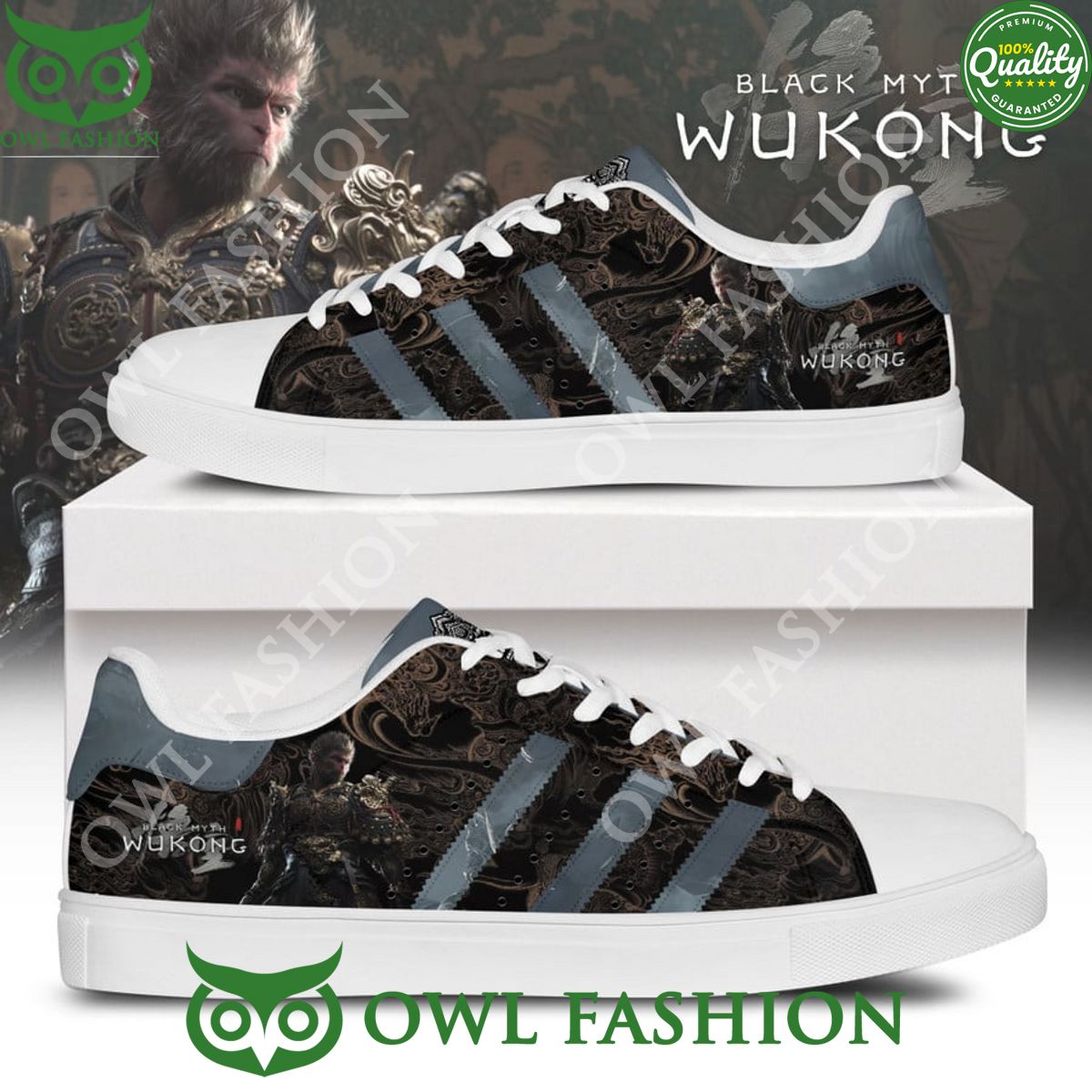 Black Myth WuKong gold armor stan smith shoes