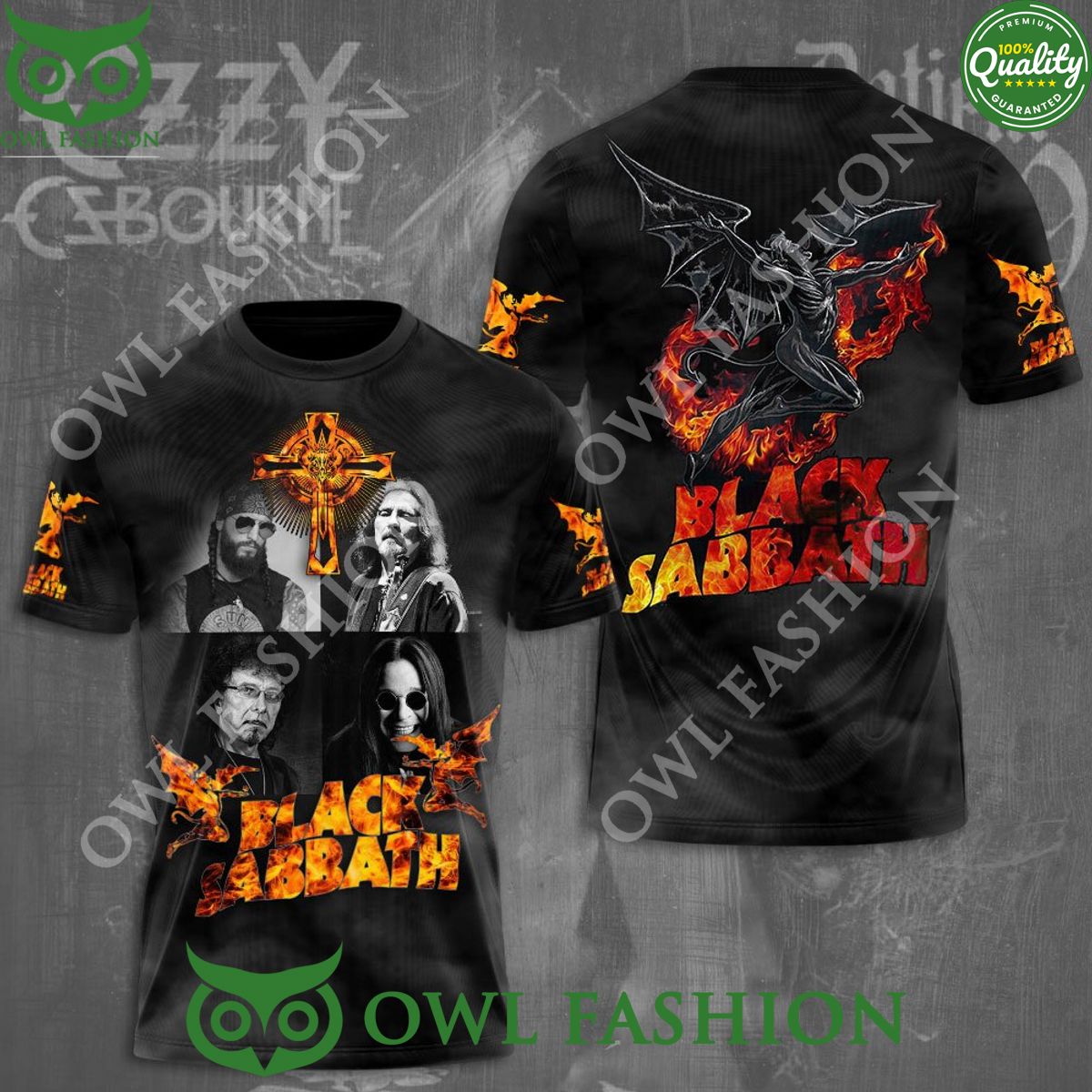 Black Sabbath Members Heavy Metal 3D Shirt