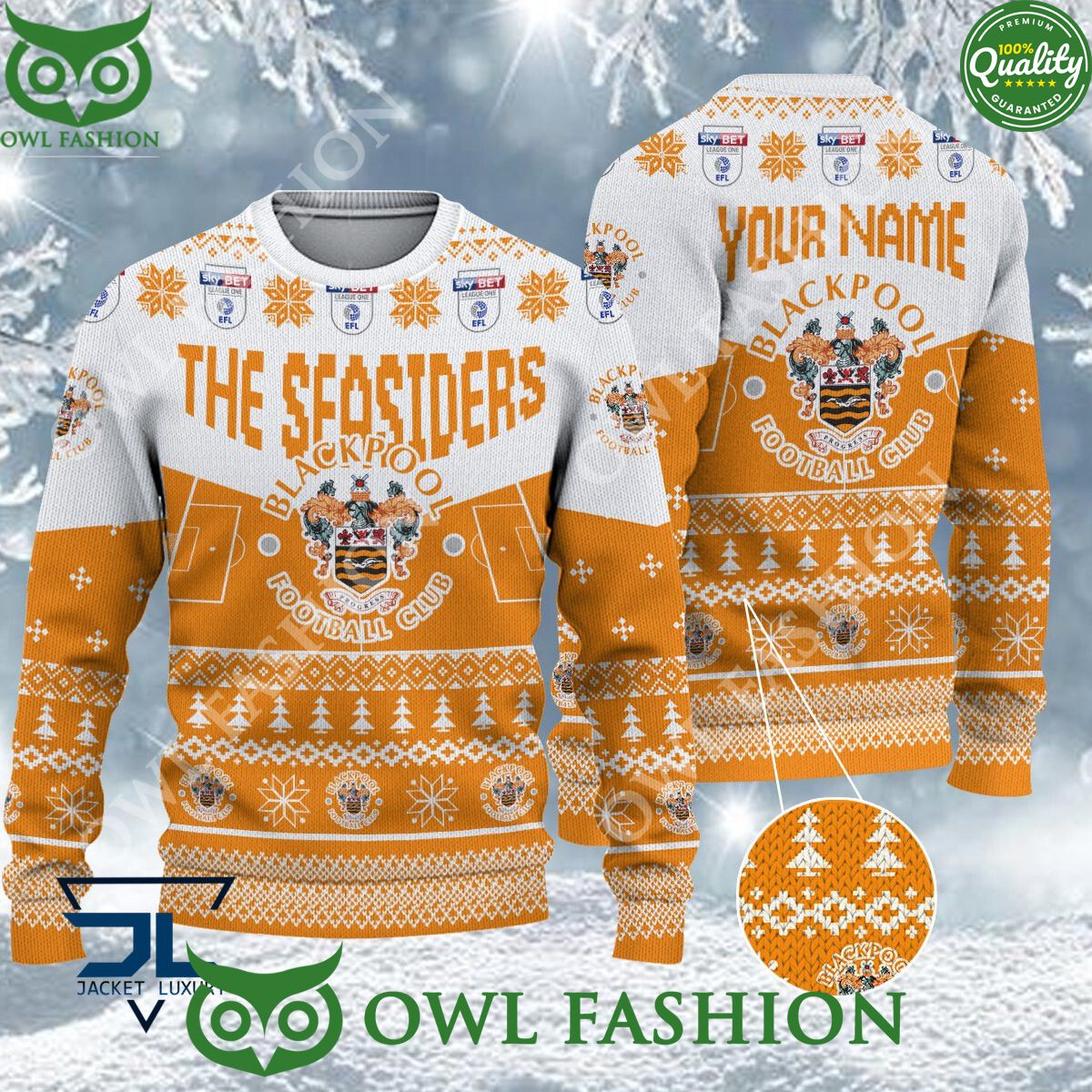 Blackpool F.C EFL 2023 Custom Ugly Christmas Sweater Jumper
