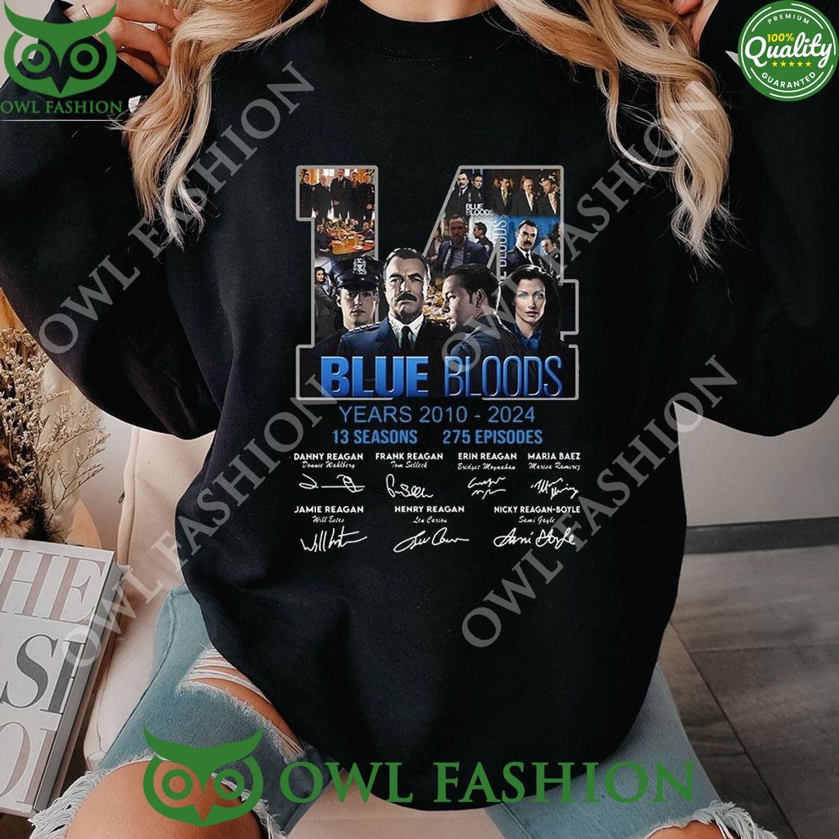 Blue Bloods 14 Years 2010 – 2024 13 Seasons 275 Episodes 2D t shirt