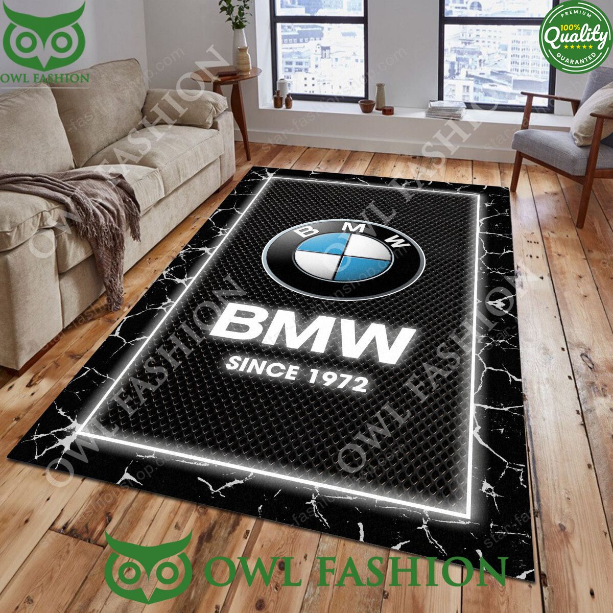 BMW Car Black Rug Carpet For Living Room