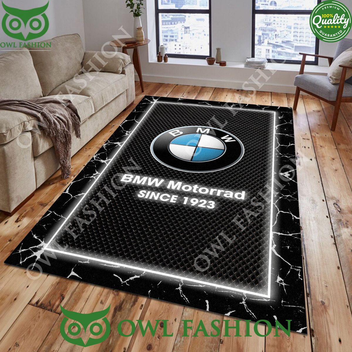BMW Motorrad Luxury Motor Car Brand Custom Living Carpet Rug