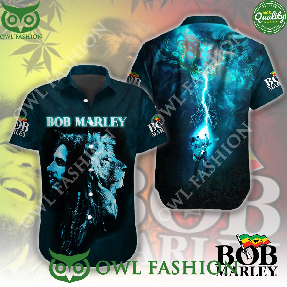 Bob Marley Musician Singer Black Hawaiian Shirt