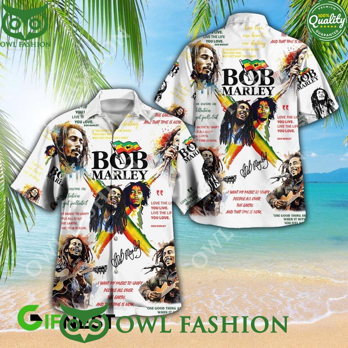 Bob Marley reggae singer Jamaican Flag 1945 2024 Thanks for memories Hawaiian Shirt