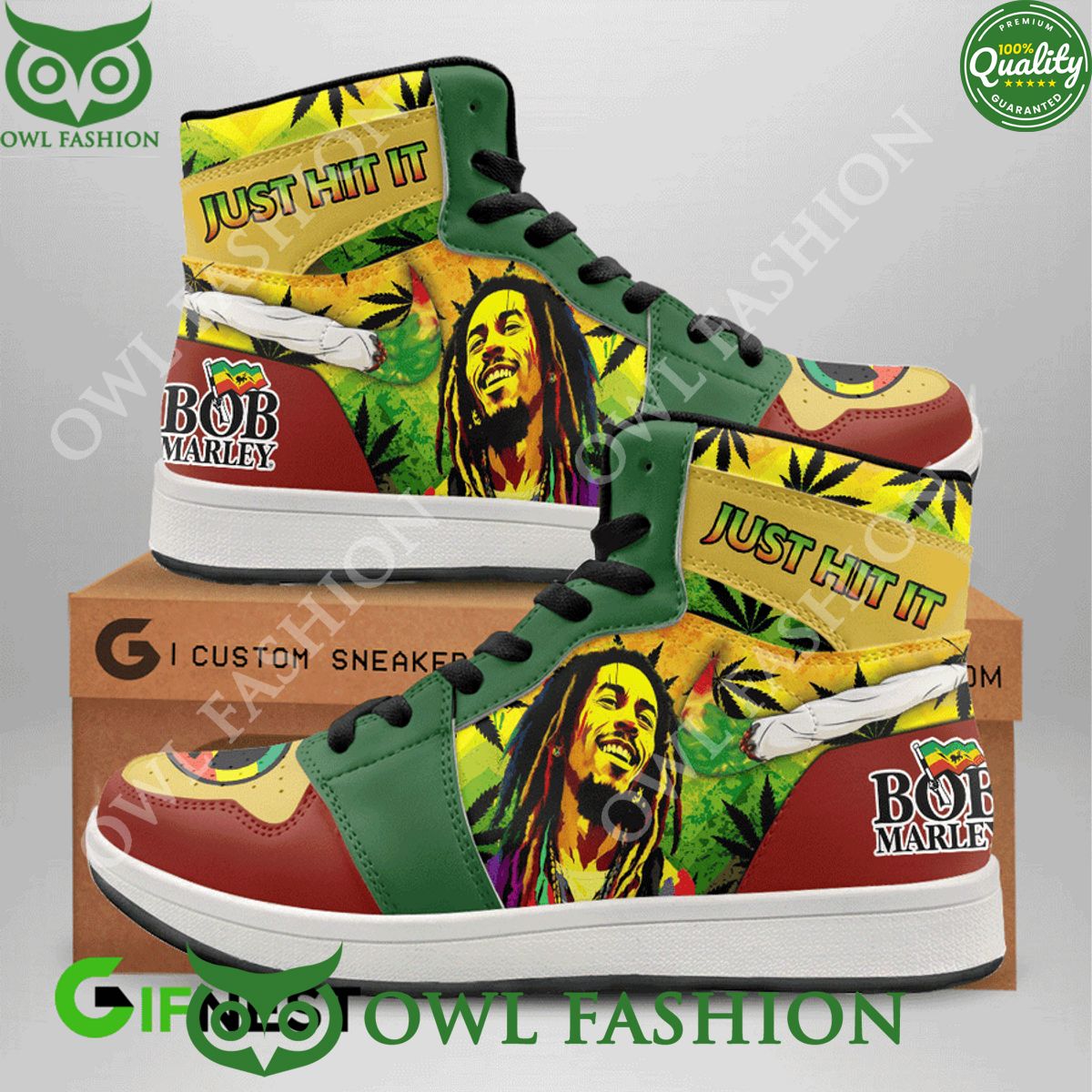 Bob Marley reggae singer Jamaican Just Hit It Air Jordan High Top 1 shoes