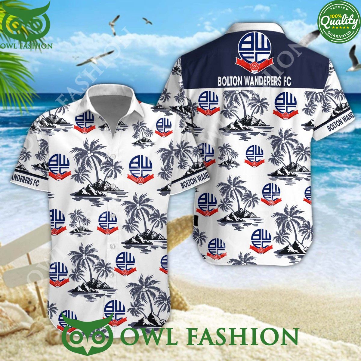 Bolton Wanderers EFL League Two Limited Hawaiian Shirt Shorts