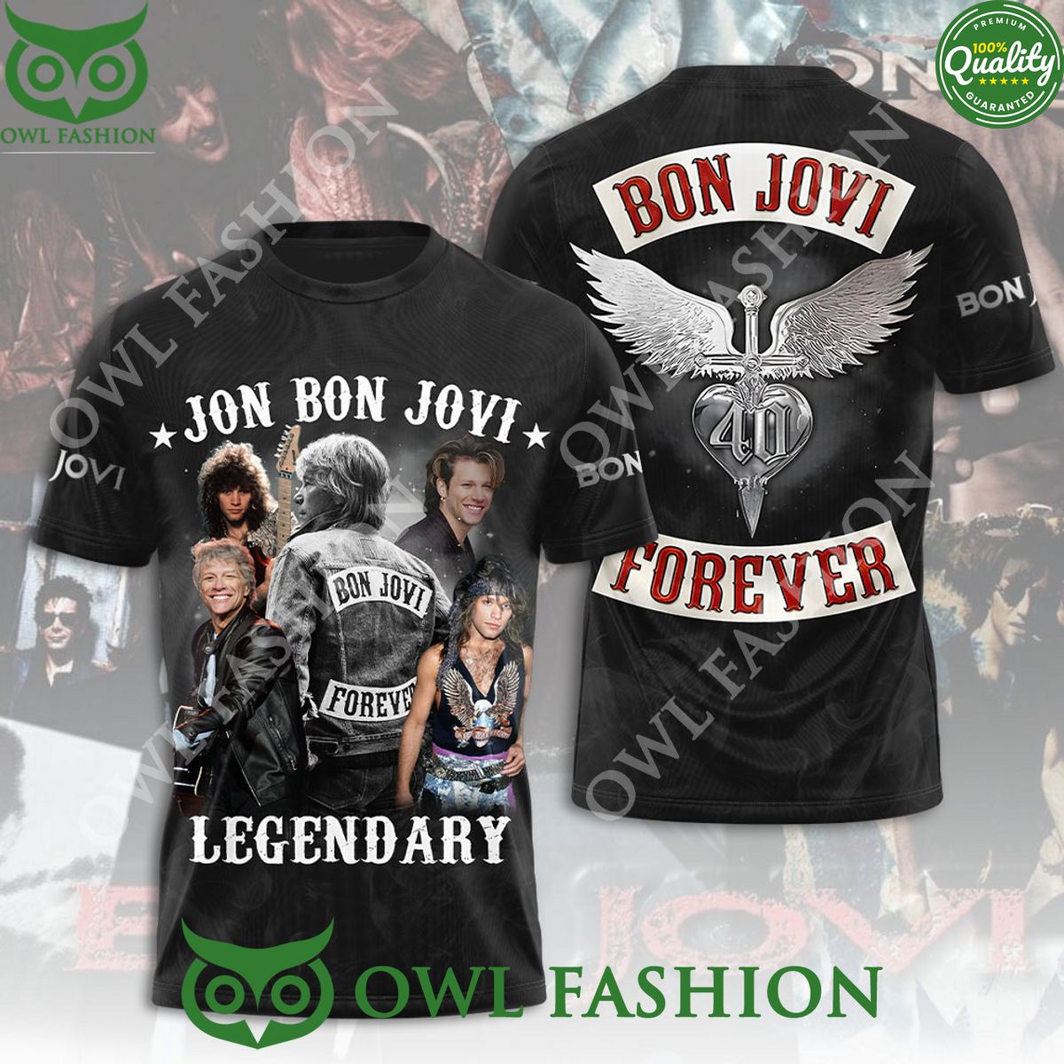 Bon Jovi Forever Legendary 40 Limited 3D Tshirt Hoodie