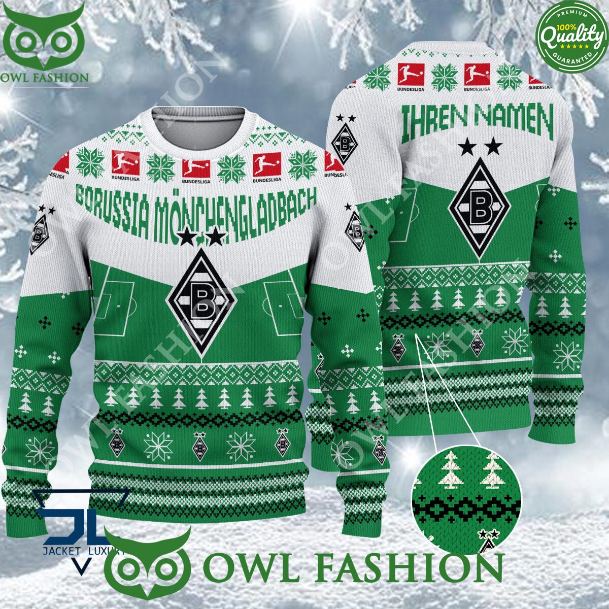 Borussia Monchengladbach Limited For Bundesliga Fans Ugly Sweater Jumper
