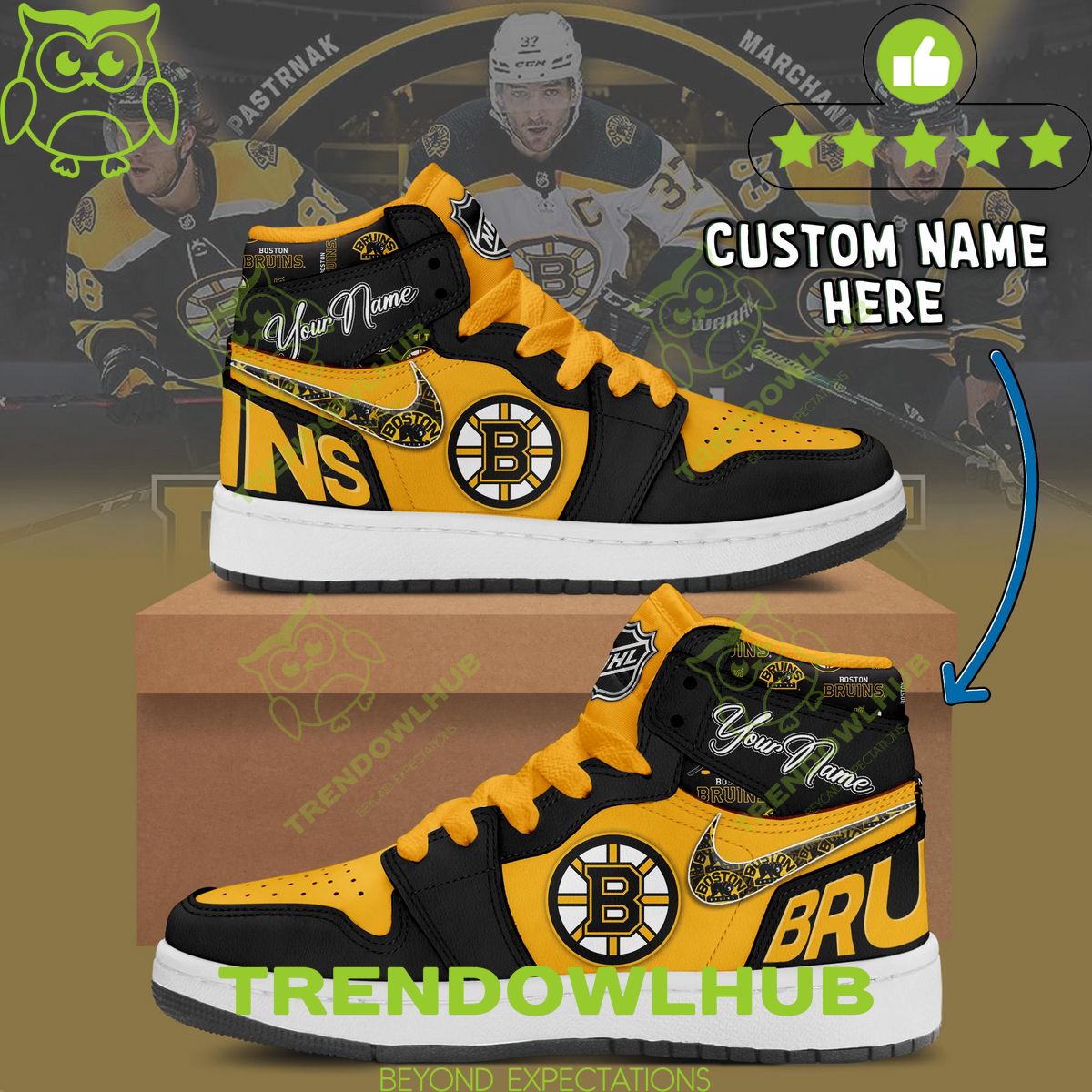 Boston Bruins NHL Team Personalized Air Jordan 1