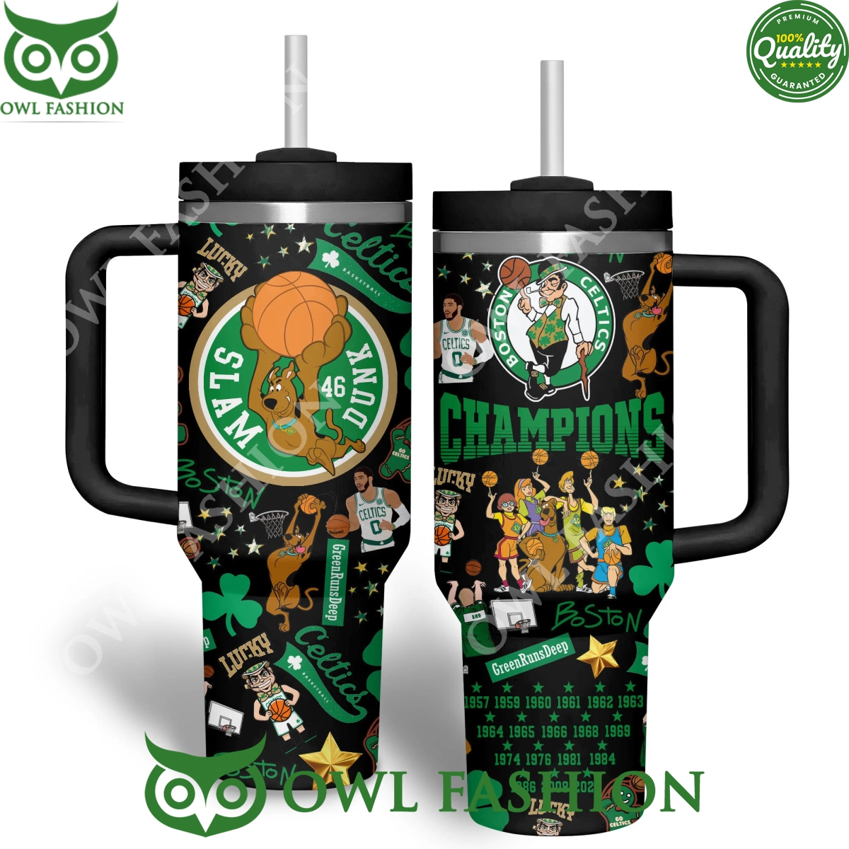Boston Celtics Slam Dunk Champions Black Tumbler Cup