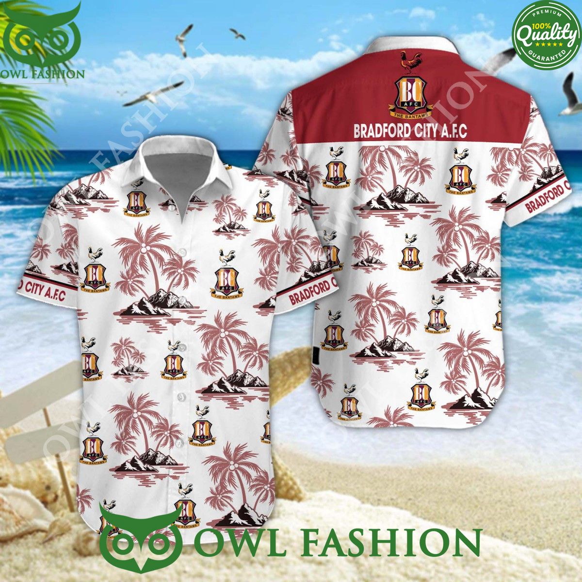 Bradford City League One Tropical Limited Hawaiian Shirt