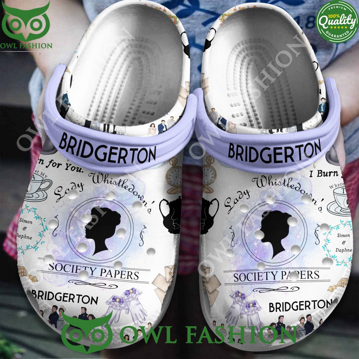 Bridgerton Spill the tea Lady whistledown croc shoes