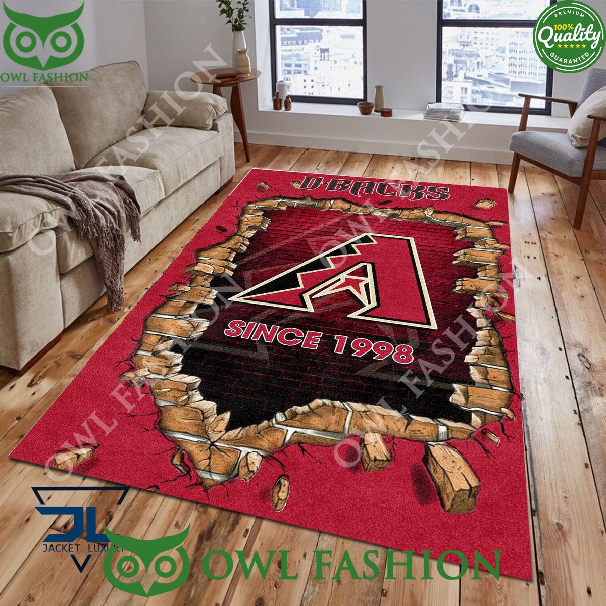 Broken Wall Arizona Diamondbacks MLB Baseball Team Rug Carpet Living Room