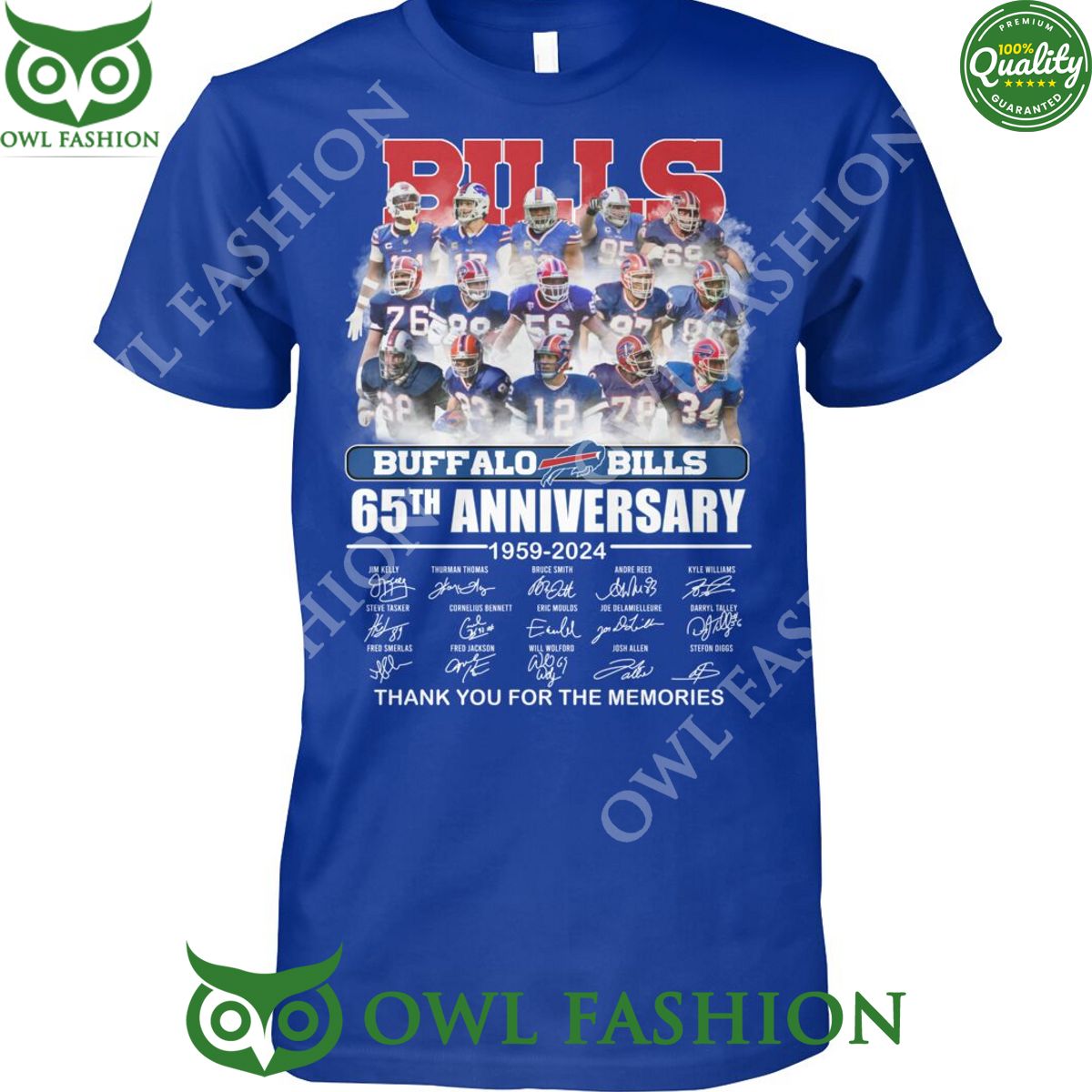 Buffalo Bills 65th Anniversary 1959 2024 Memories Thank you t shirt