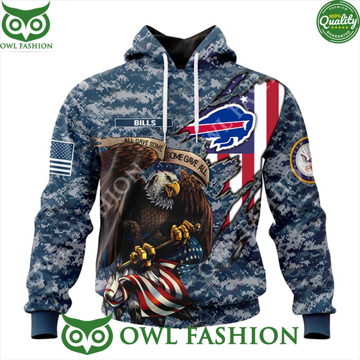Buffalo Bills NFL Honor US Navy Veterans 3D Hoodie t shirt sweatshirt
