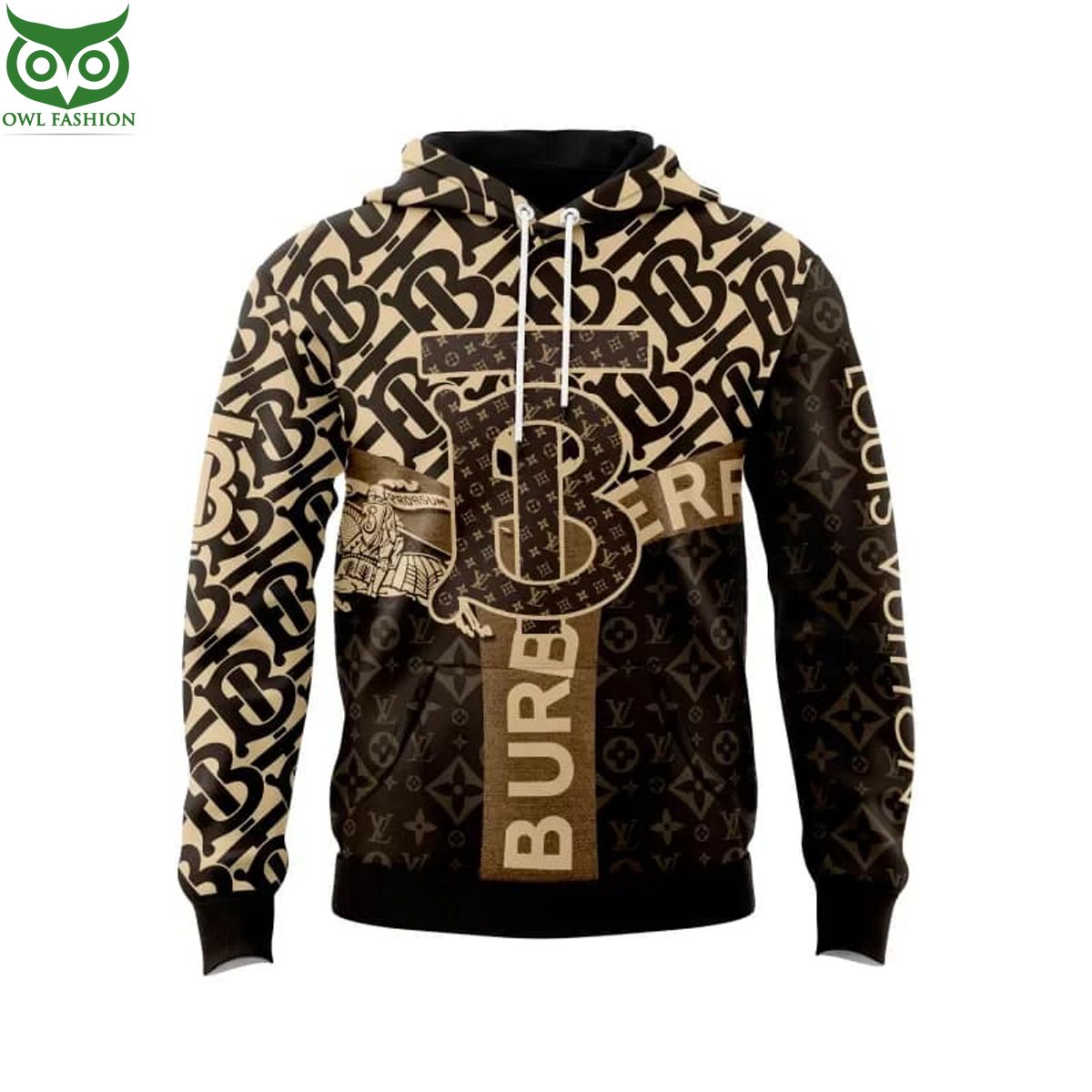 Burberry Brown Beige Louis Vuitton LV hoodie
