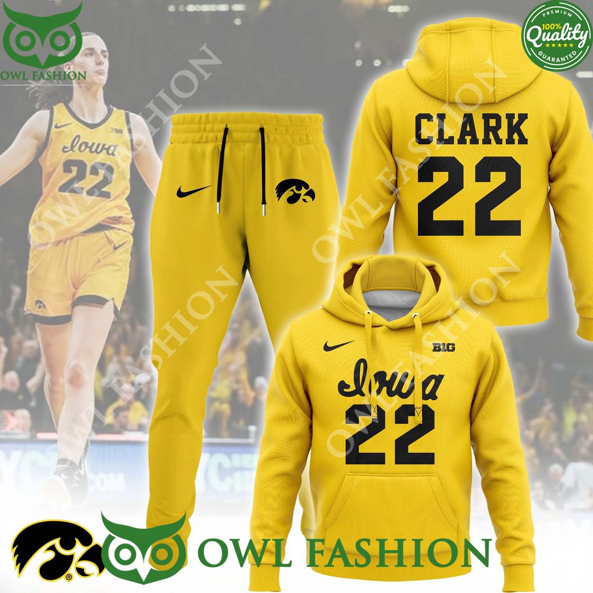 Caitlin Clark Iowa Hawkeyes 22 Big Ten hoodie and pant