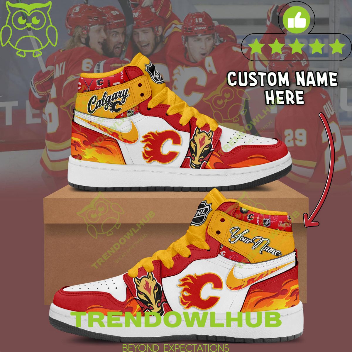 Calgary Flames NHL Team Personalized Air Jordan 1