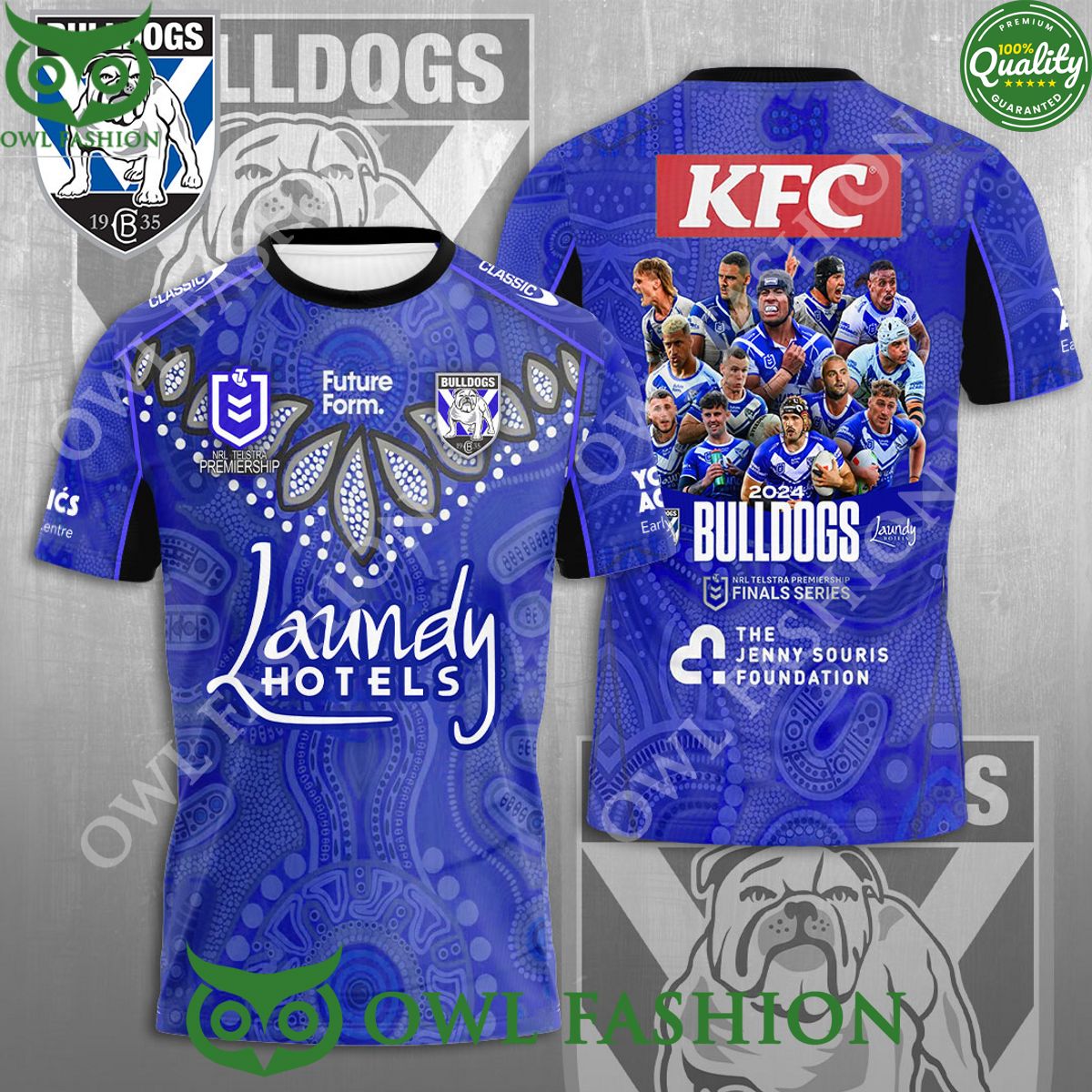 Canterbury-Bankstown Bulldogs Laundy Hotels Blue 3D t Shirt