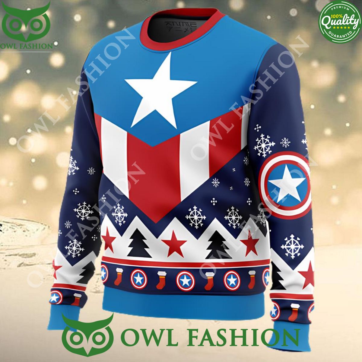 Captain America Classic Ugly Christmas Sweater Jumper