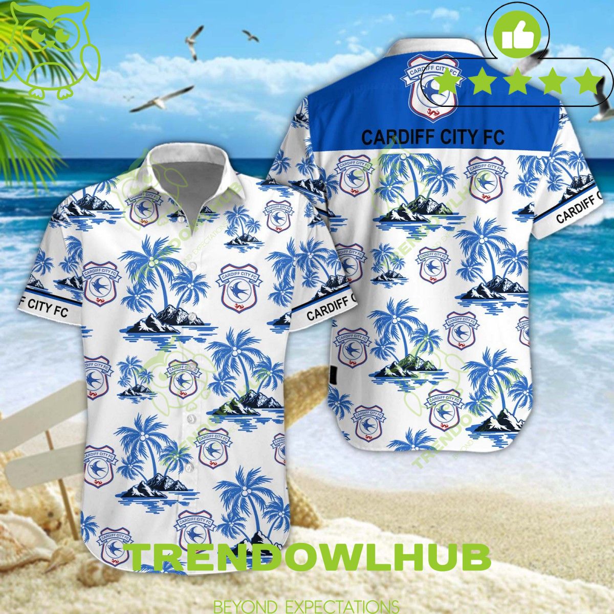 Cardiff City Football Championship EFL Premium Summer Hawaiian Shirt