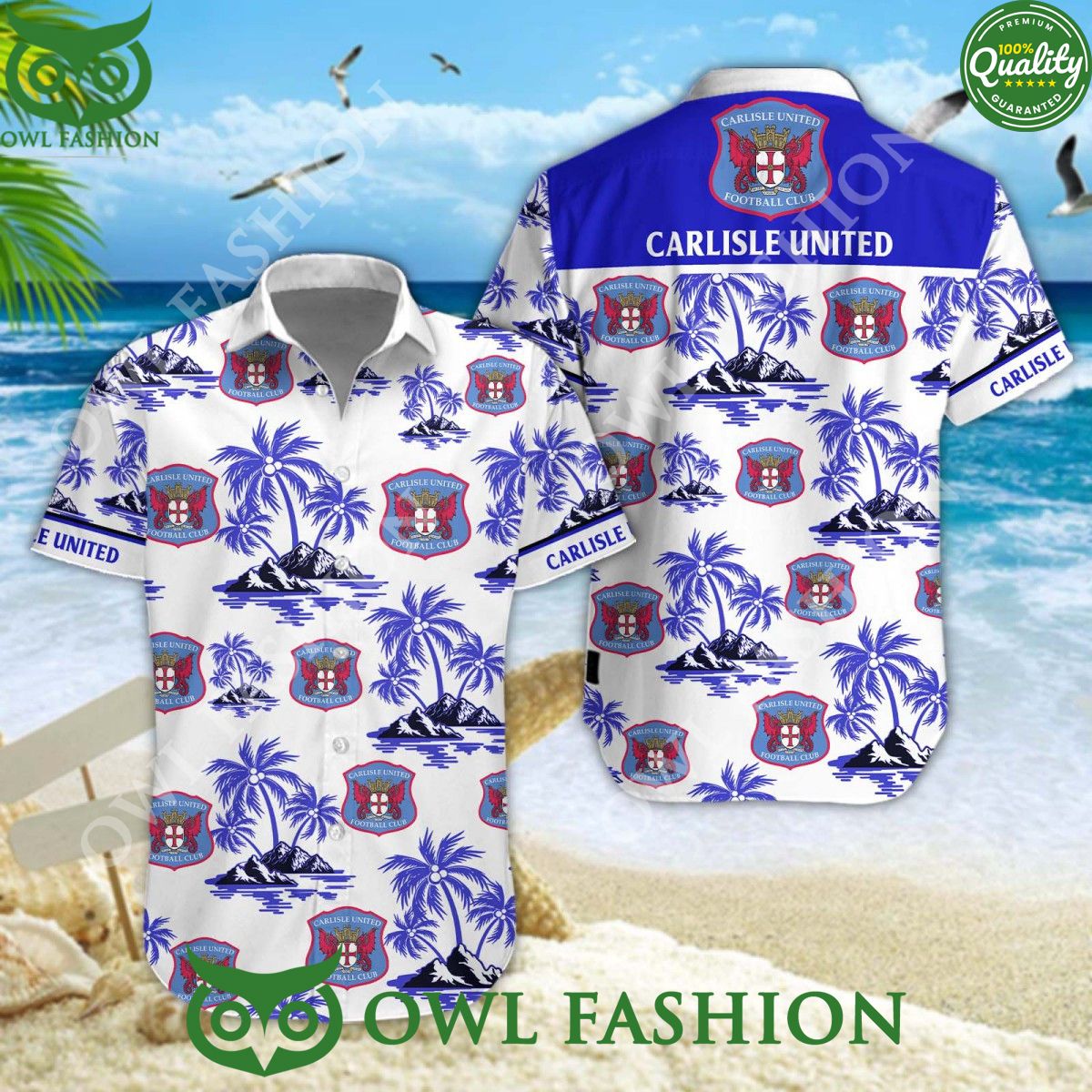 Carlisle United Coconut Island EFL League One Hawaiian Shirt Short