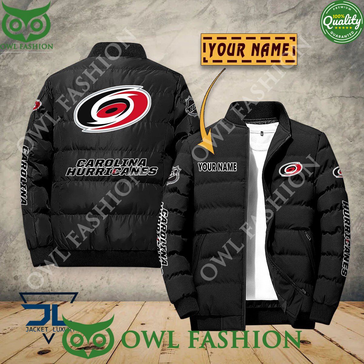 Carolina Hurricanes Custom Name NHL Ice Hockey Puffer Jacket Sport