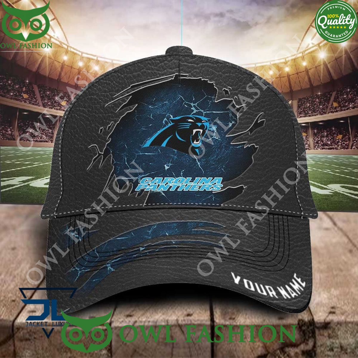 Carolina Panthers Personalized Lightning NFL Printed Classic Cap