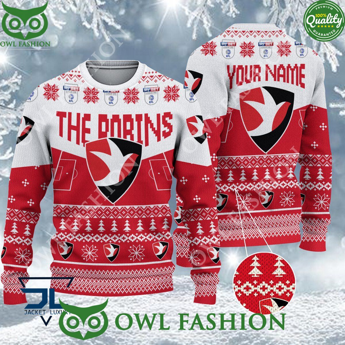 Cheltenham Town F.C EFL 2023 Custom Ugly Christmas Sweater Jumper