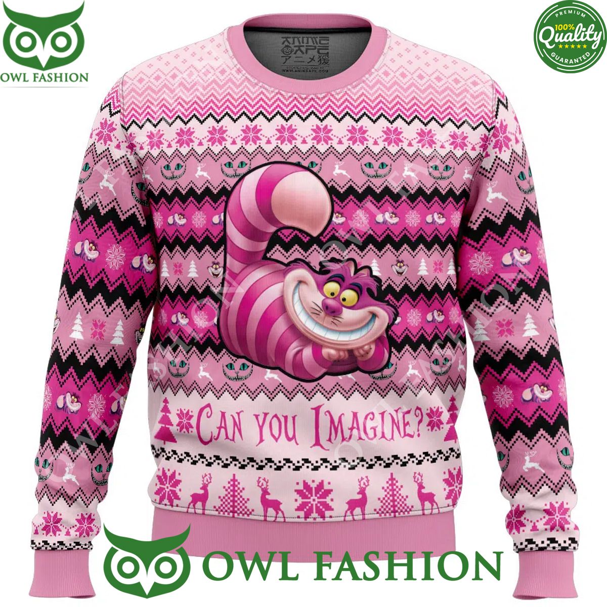 Cheshire Alice in Wonderland Ugly Christmas Sweater Jumper