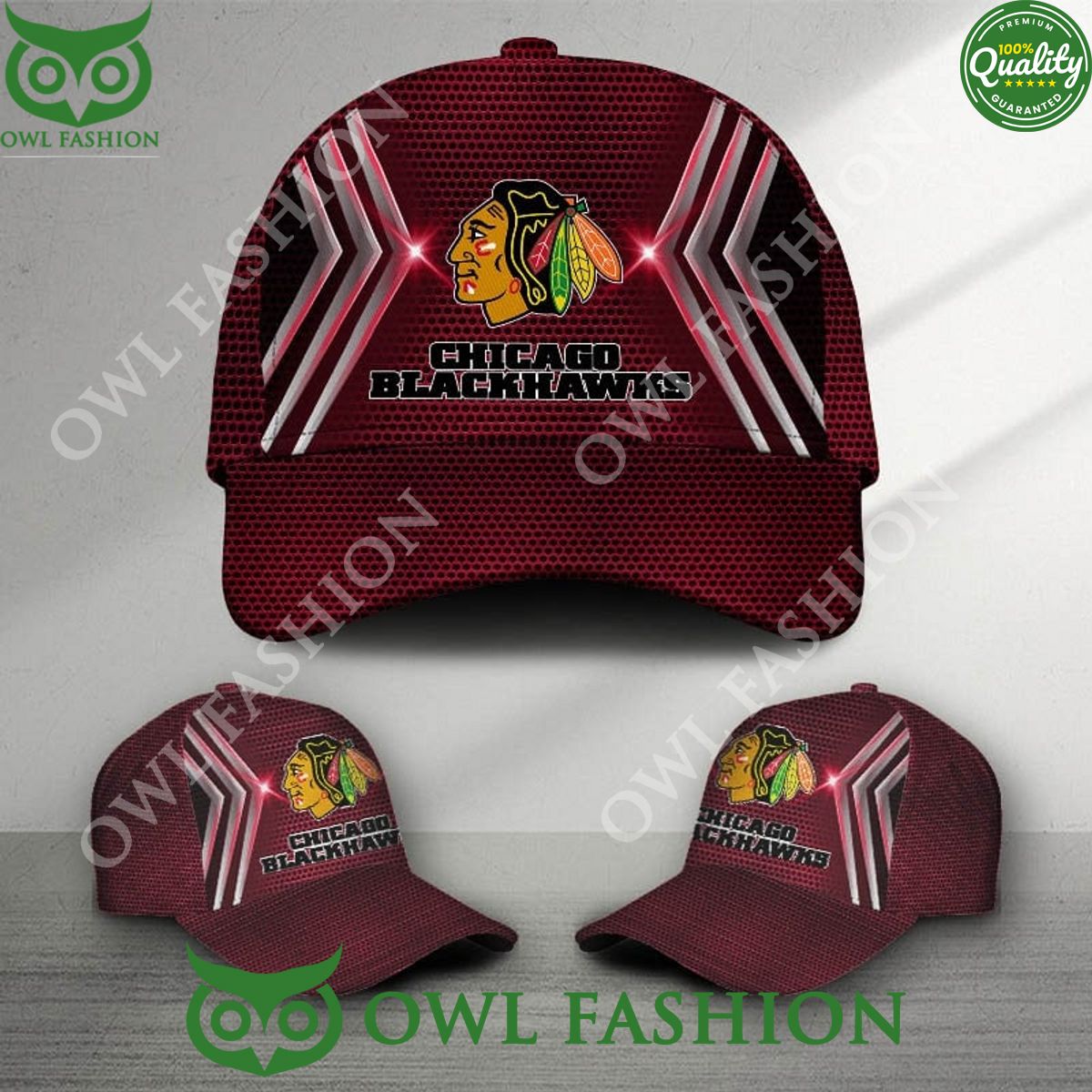 Chicago Blackhawks Printed NHL Ice Hockey Classic Cap