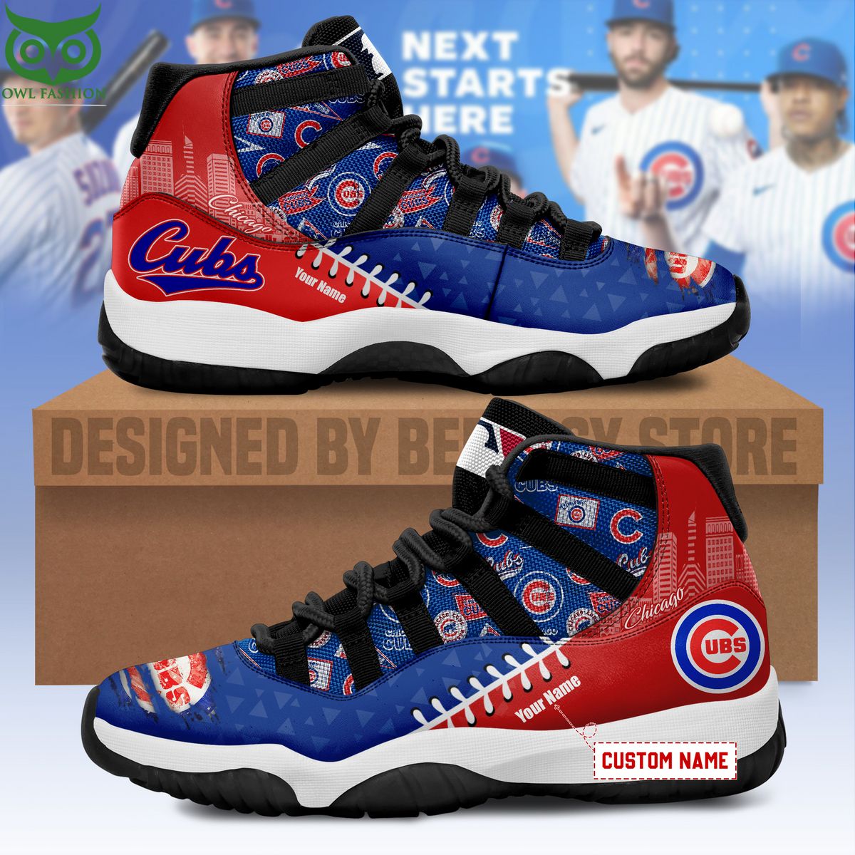 Chicago Cubs Custom Shoes Limited Edition AJ 11 MLB Air Jordan