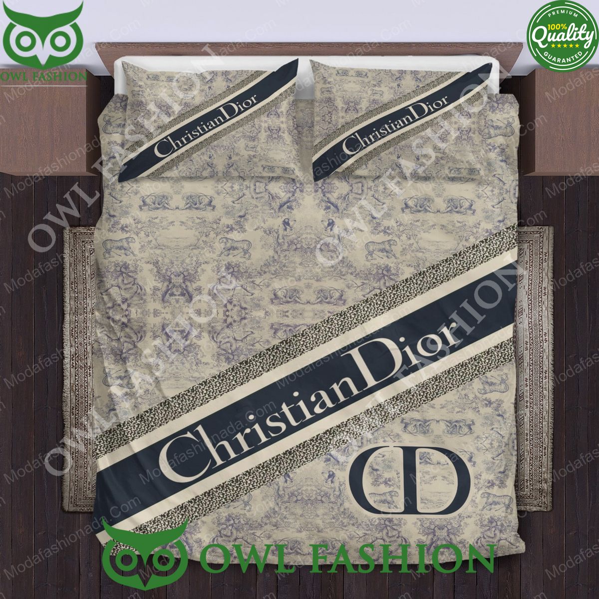 Christian Dior Toile De Jouy Pattern Bedding Sets