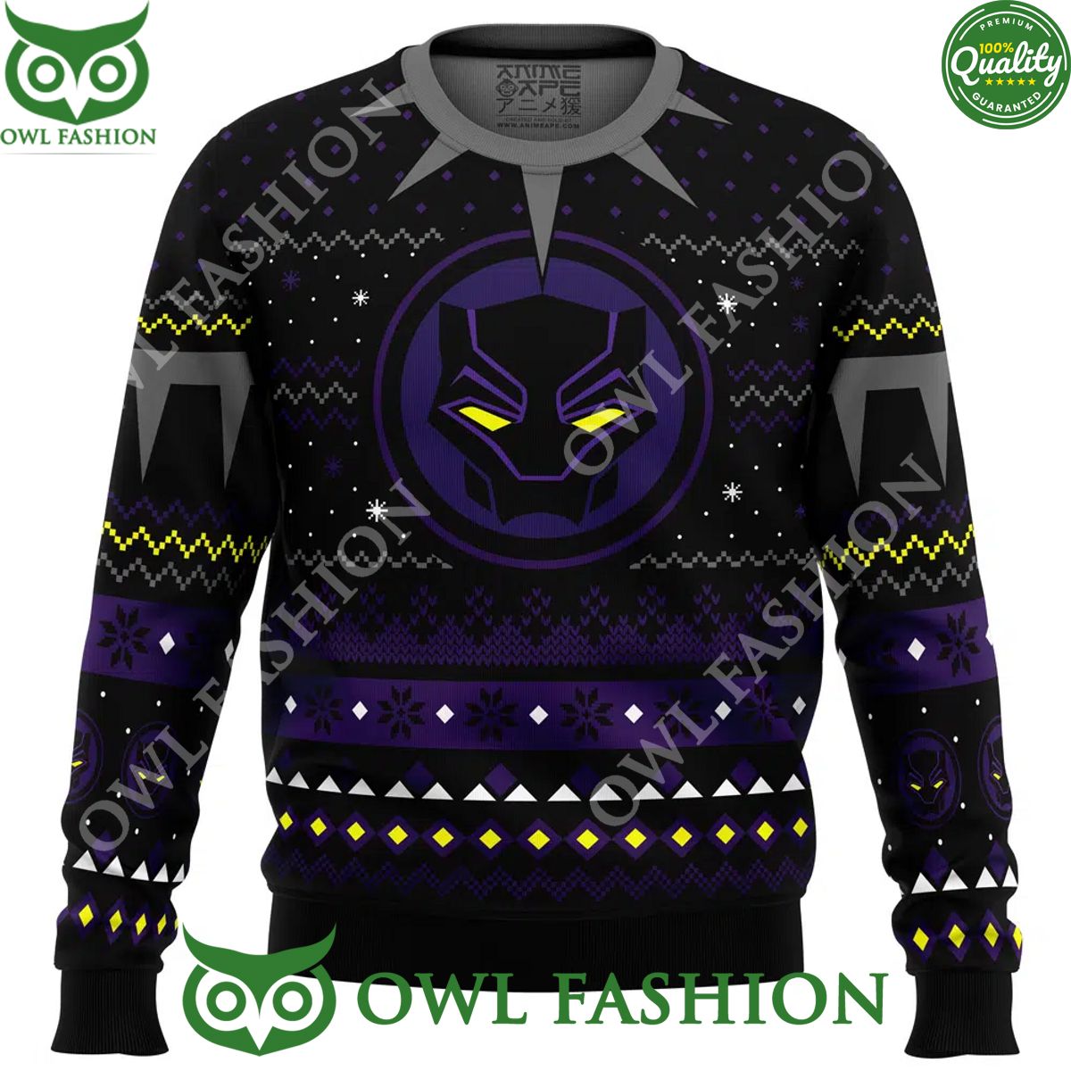 Christmas Black Panther Ugly Christmas Sweater Jumper